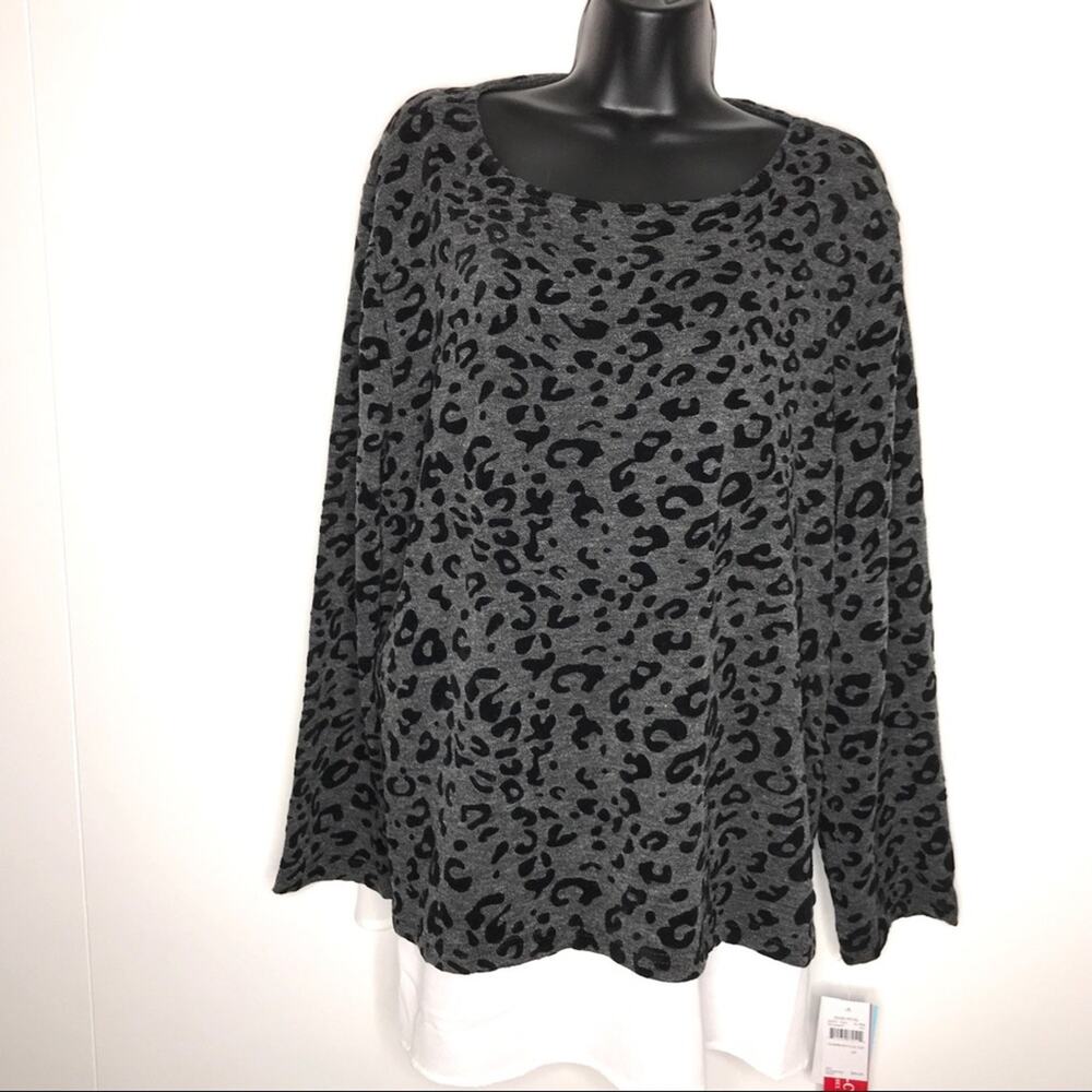 C.D. Daniels Animal Print Sweater Tunic-NWT-2X